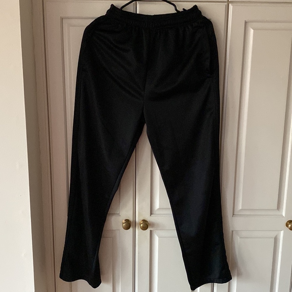 Indigo Thirty black sweatpants Pockets Elastic waist drawstrings Stripes men's S